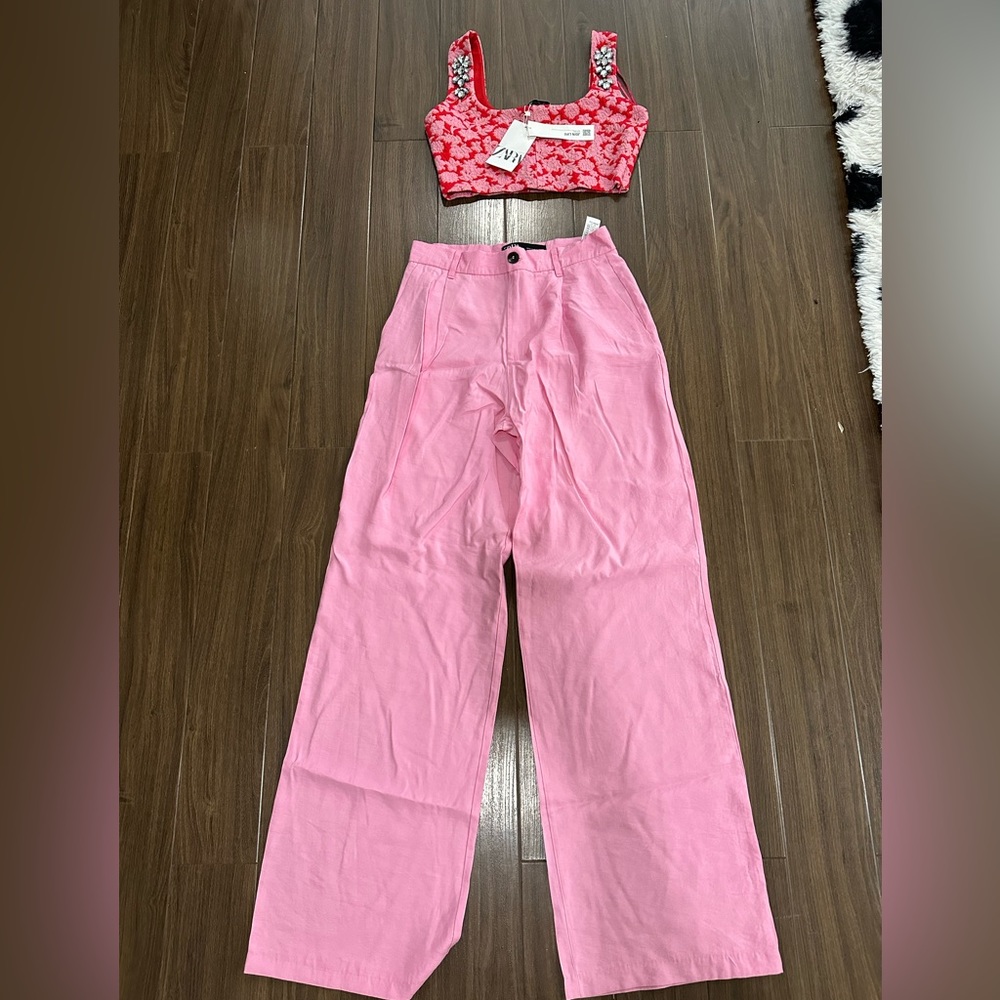 Zara two pink and red set